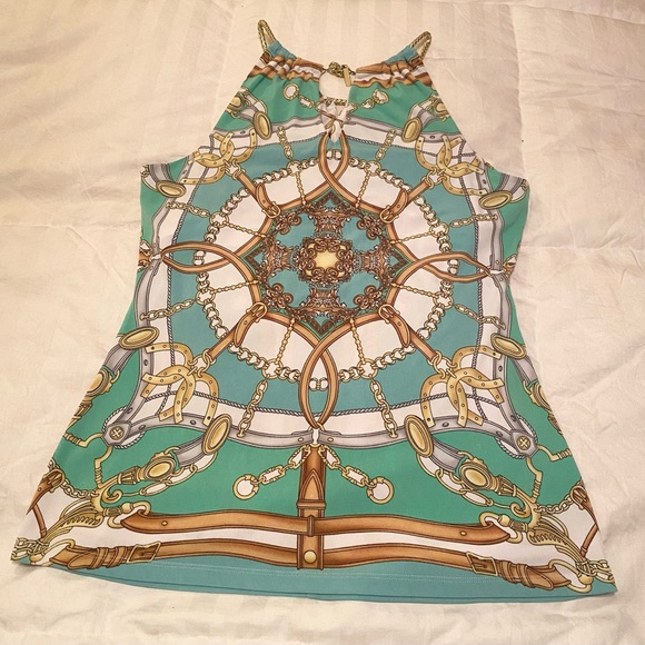 Cache Medium sized bra top built in sexy metallic woven and chain golden color - Picture 3 of 12